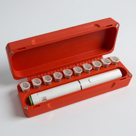 Injection pen & needle holder red